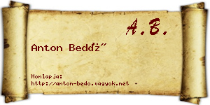 Anton Bedő névjegykártya